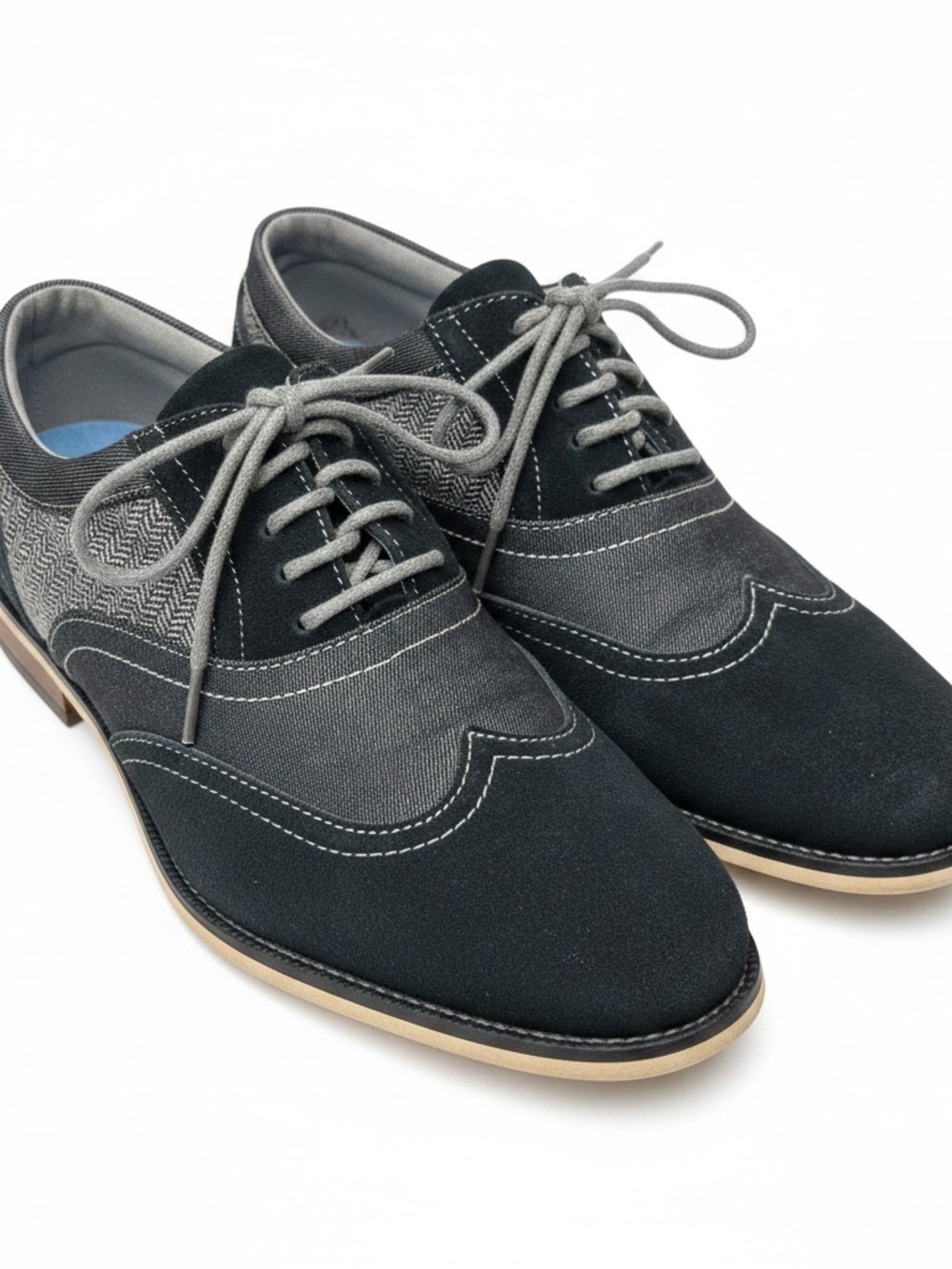 Steve Madden Wingtip Oxford Sneakers Gray Black Size 8 Casual Lace Up